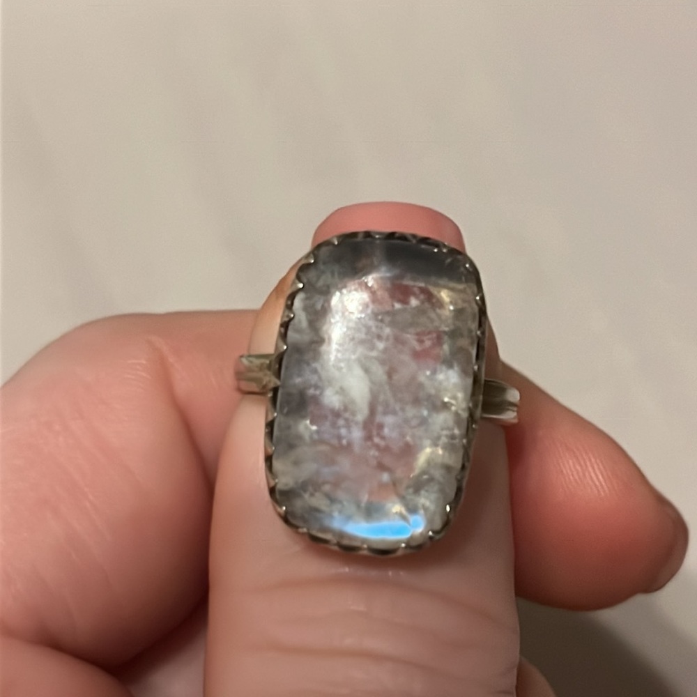 Moonstone Silver Gem Ring - image 3
